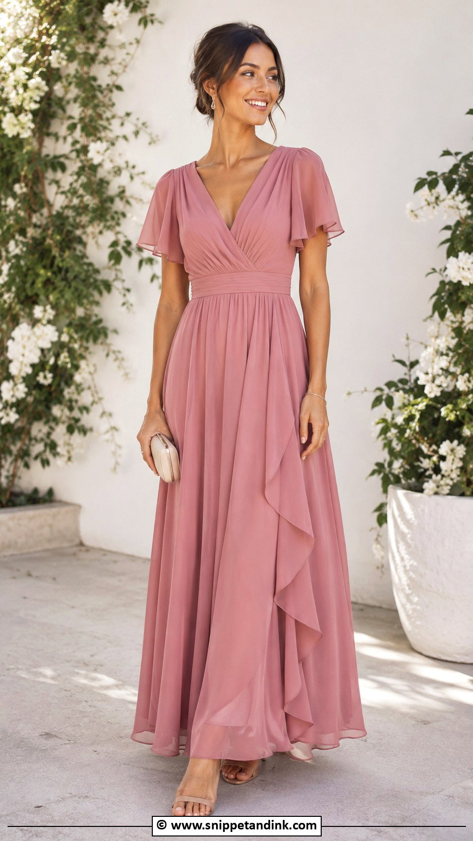 Chiffon Maxi Dress Wedding Outfit - Snippet and Ink - 35 Wedding Outfits