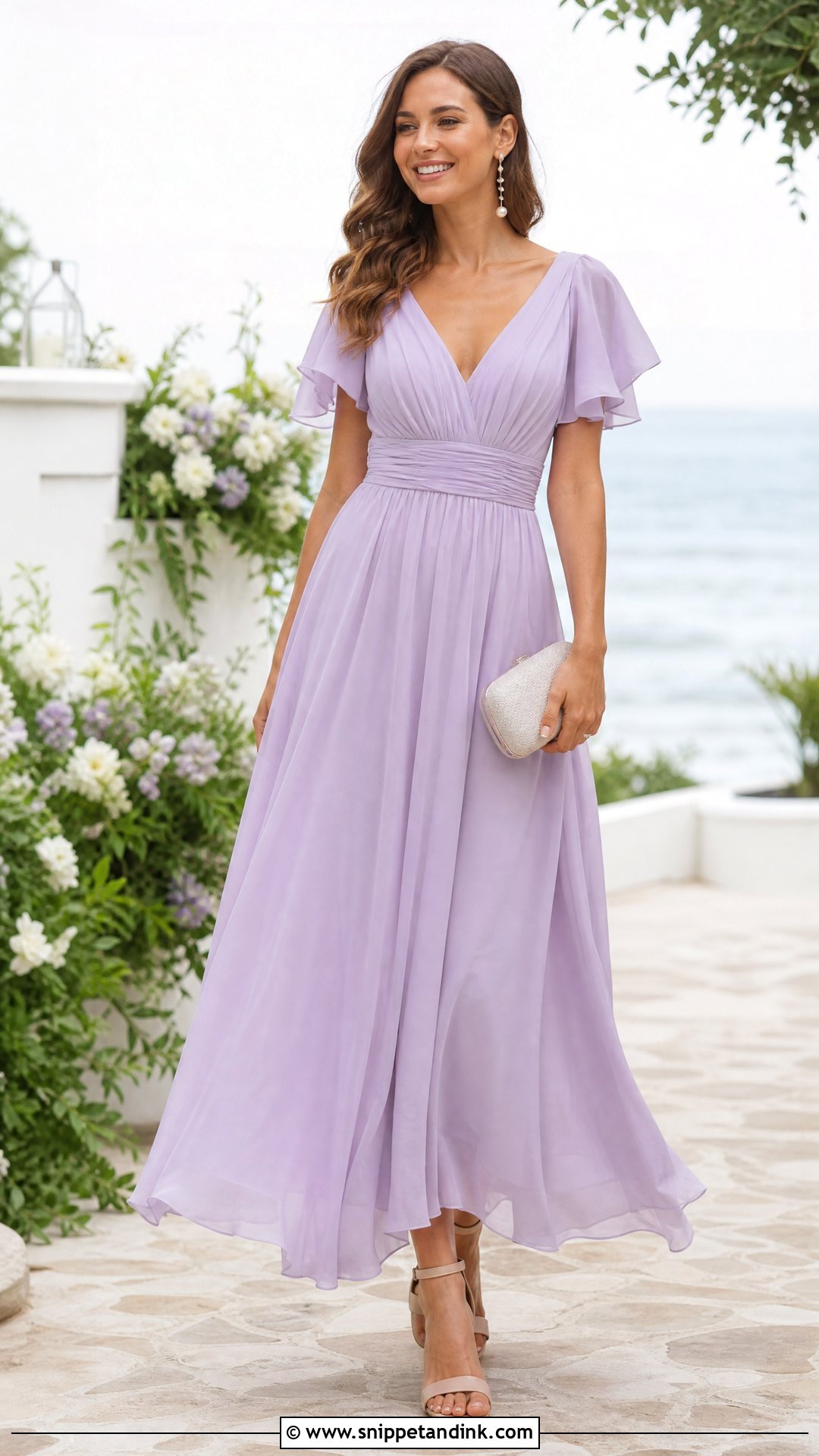 Chiffon Maxi Dress Wedding Outfit - Snippet and Ink - 25 Wedding Outfit Inspo Ideas