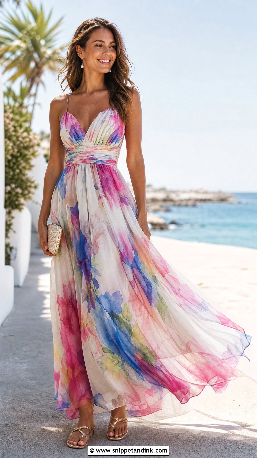 Chiffon Maxi Dress for a Beach Wedding - Snippet and Ink - 25 Dress for Friends Wedding Ideas