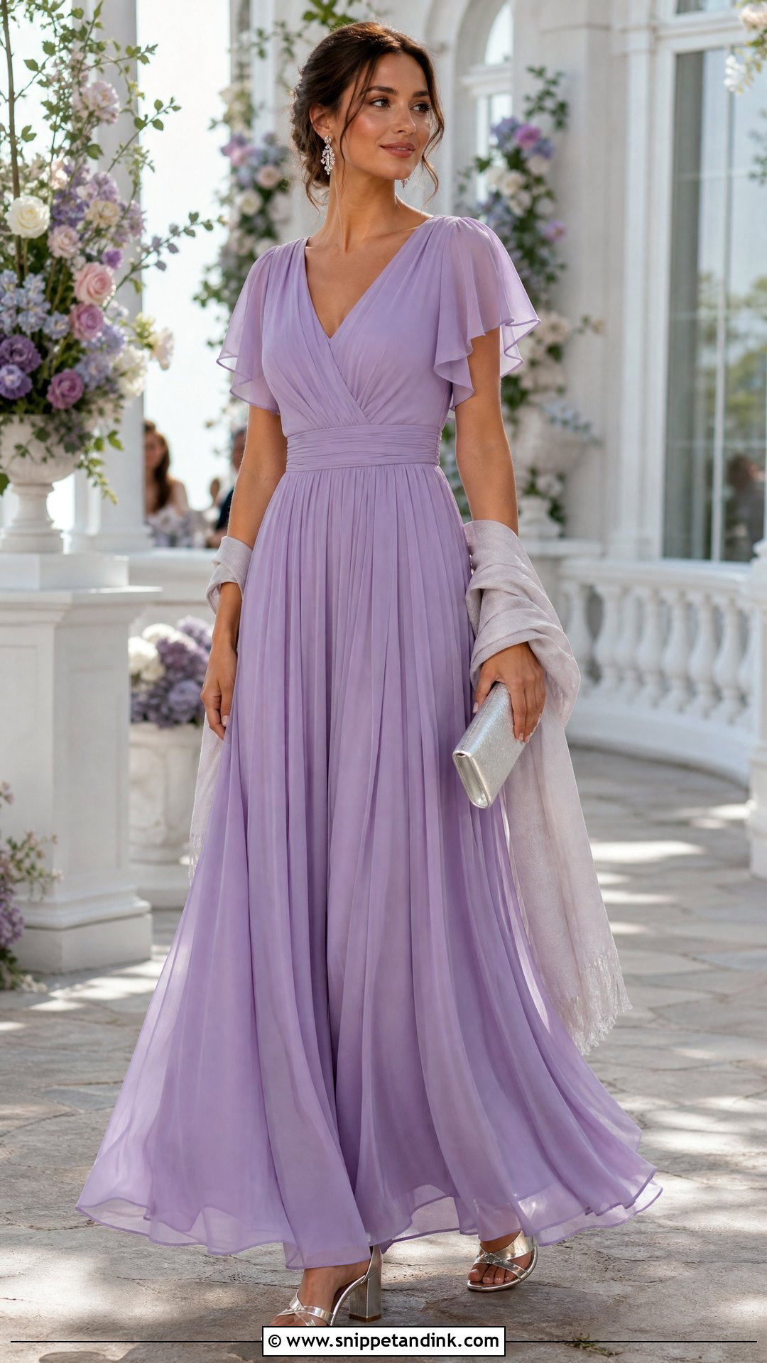Chiffon Maxi Dress for a Spring Wedding - Snippet and Ink - 20 Spring Wedding Attire Ideas