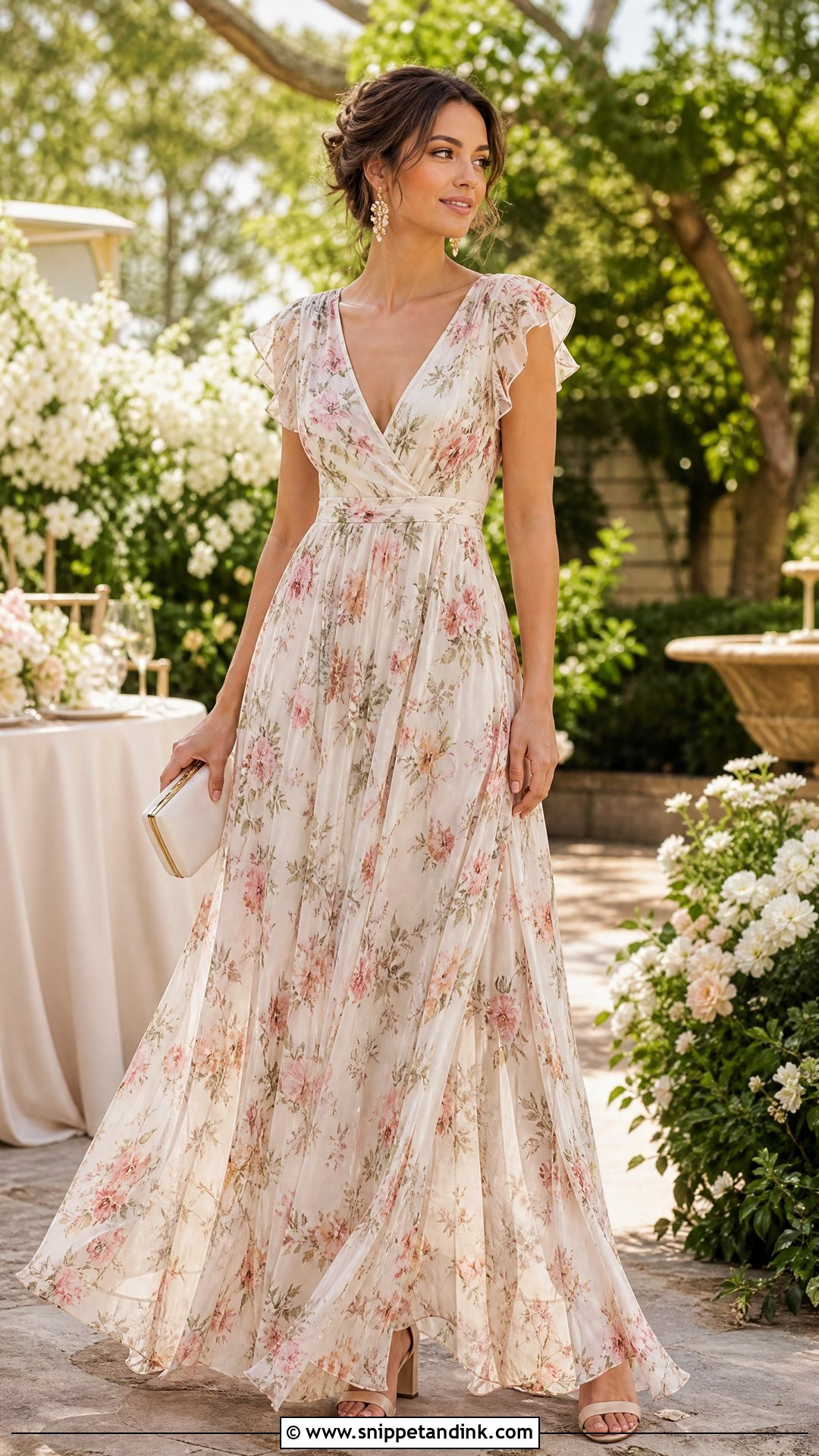 Chiffon Maxi Garden Party Wedding Dress - Snippet and Ink - 25 Garden Party Wedding Dress Ideas