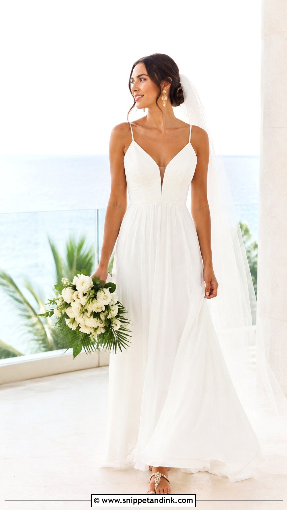 Chiffon Mexico Destination Wedding Dress - Snippet and Ink - 20 Mexico Wedding Dress Ideas