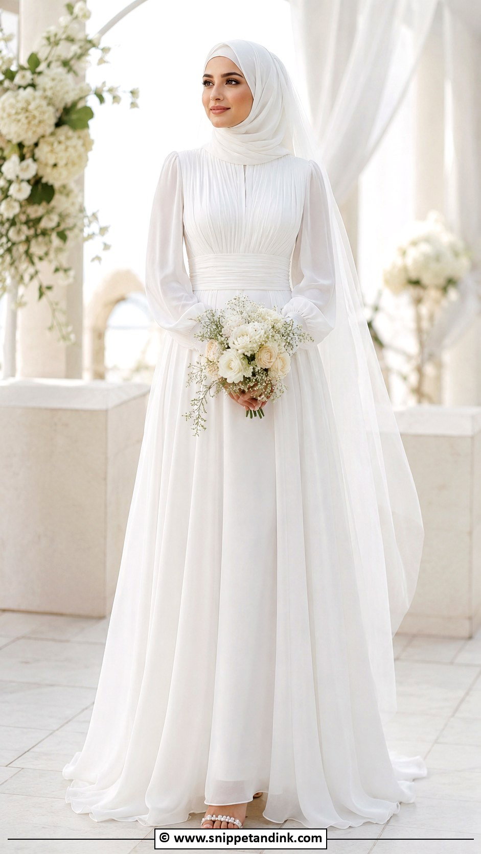 Chiffon Muslim Wedding Dress - Snippet and Ink - 30 Muslim Wedding Dresses