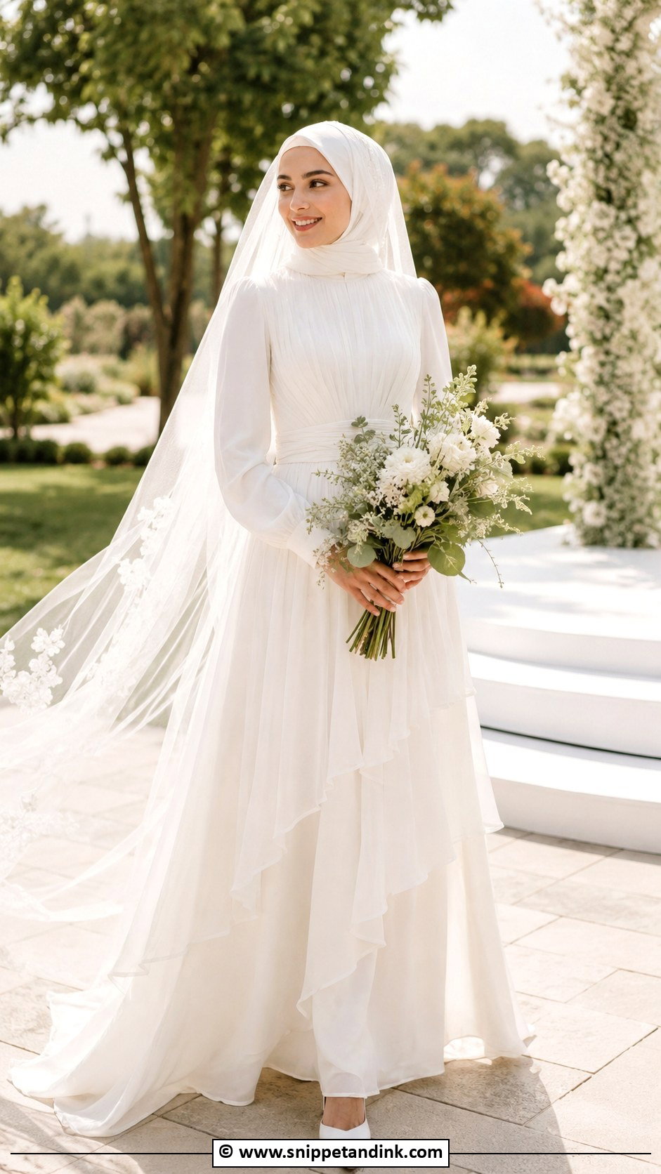 Chiffon Muslim Wedding Gown - Snippet and Ink - 30 Muslim Wedding Gown Ideas