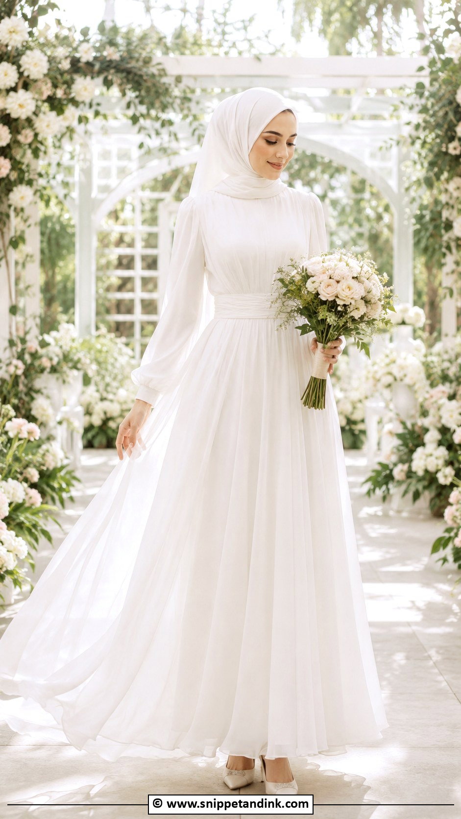 Chiffon Muslimah Wedding Dress - Snippet and Ink - 30 Muslimah Wedding Dress Ideas