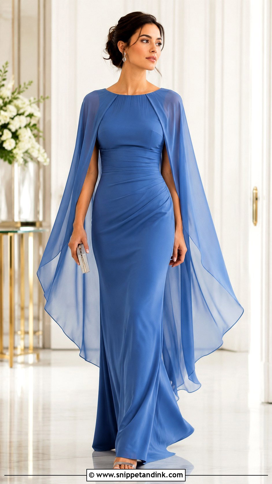 Chiffon Overlay Fitted Gown - Snippet and Ink - 20 Fitted Gown Styles for Materials