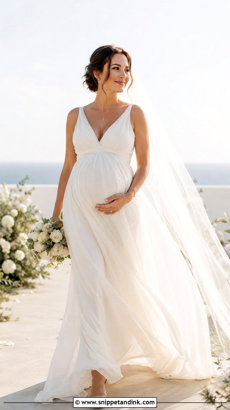 Chiffon Pregnancy Wedding Dress - Snippet and Ink - 30 Pregnancy Wedding Dress Ideas