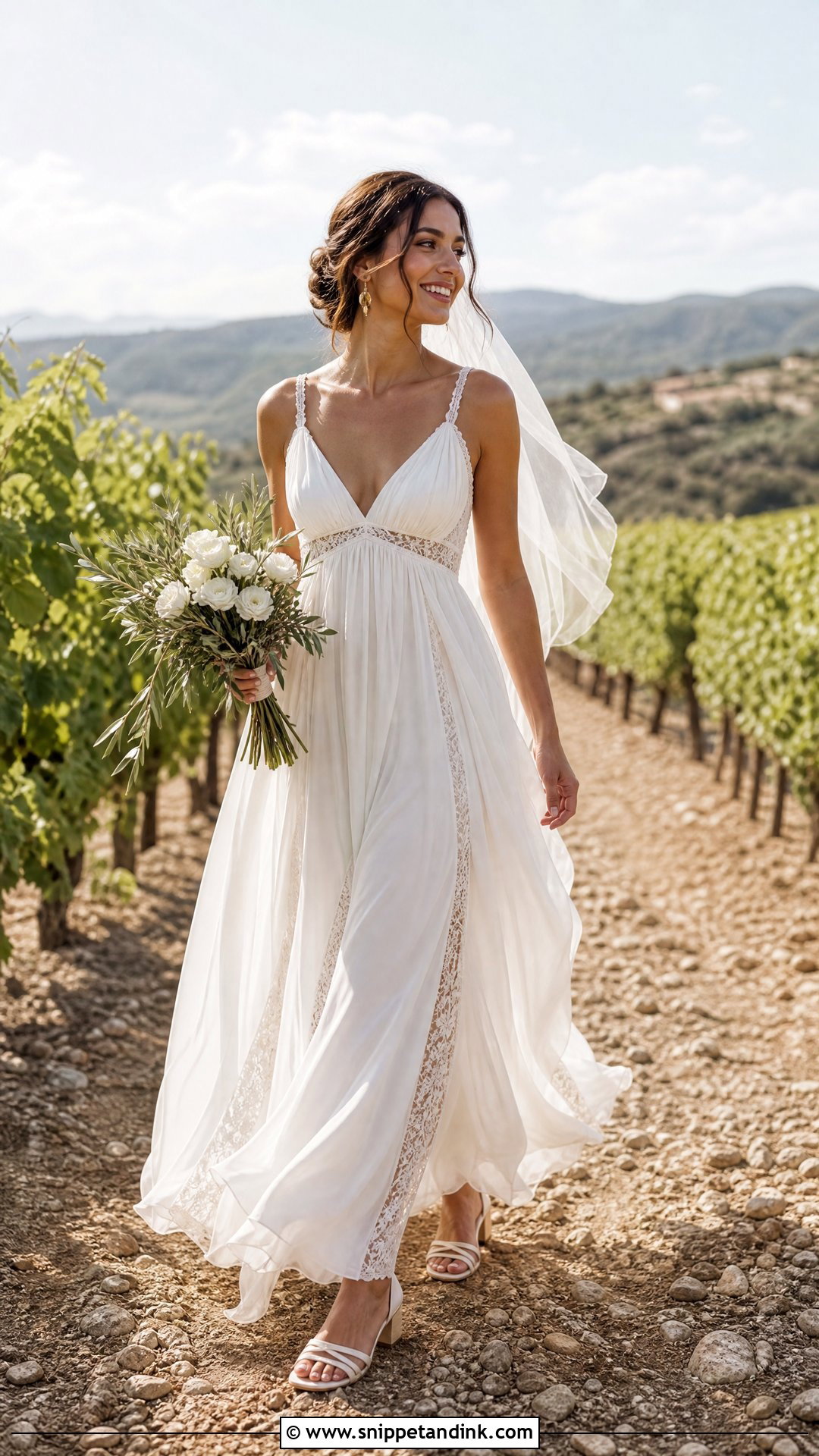 Chiffon Provence Wedding Dress - Snippet and Ink - 20 France Wedding Dress Ideas