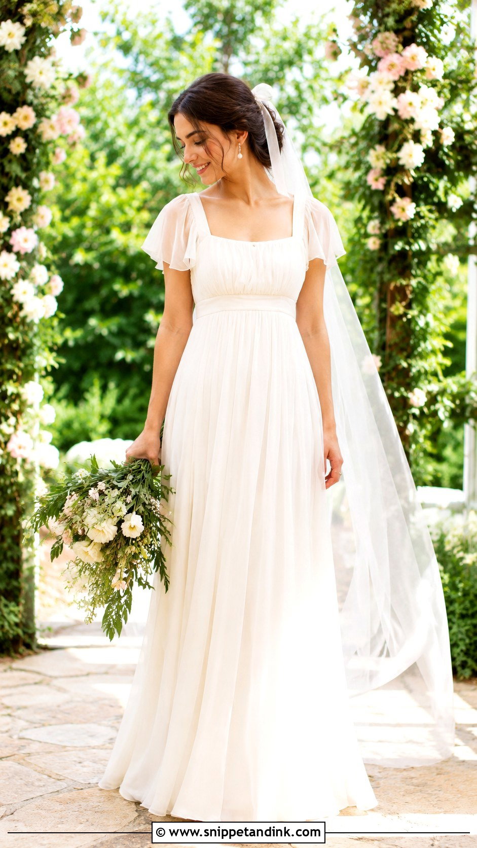 Chiffon Regency Wedding Dress - Snippet and Ink - 25 Regency Wedding Dress Ideas