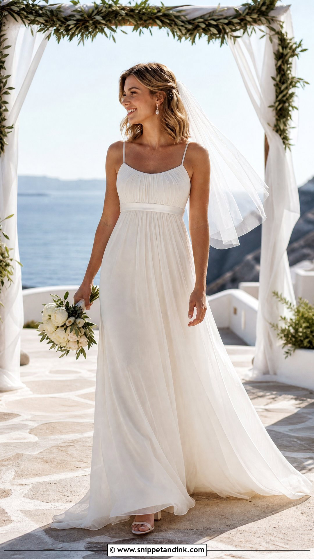 Chiffon Ribbon Empire Waist Wedding Dress - Snippet and Ink - 20 Ribbon Wedding Dress Ideas