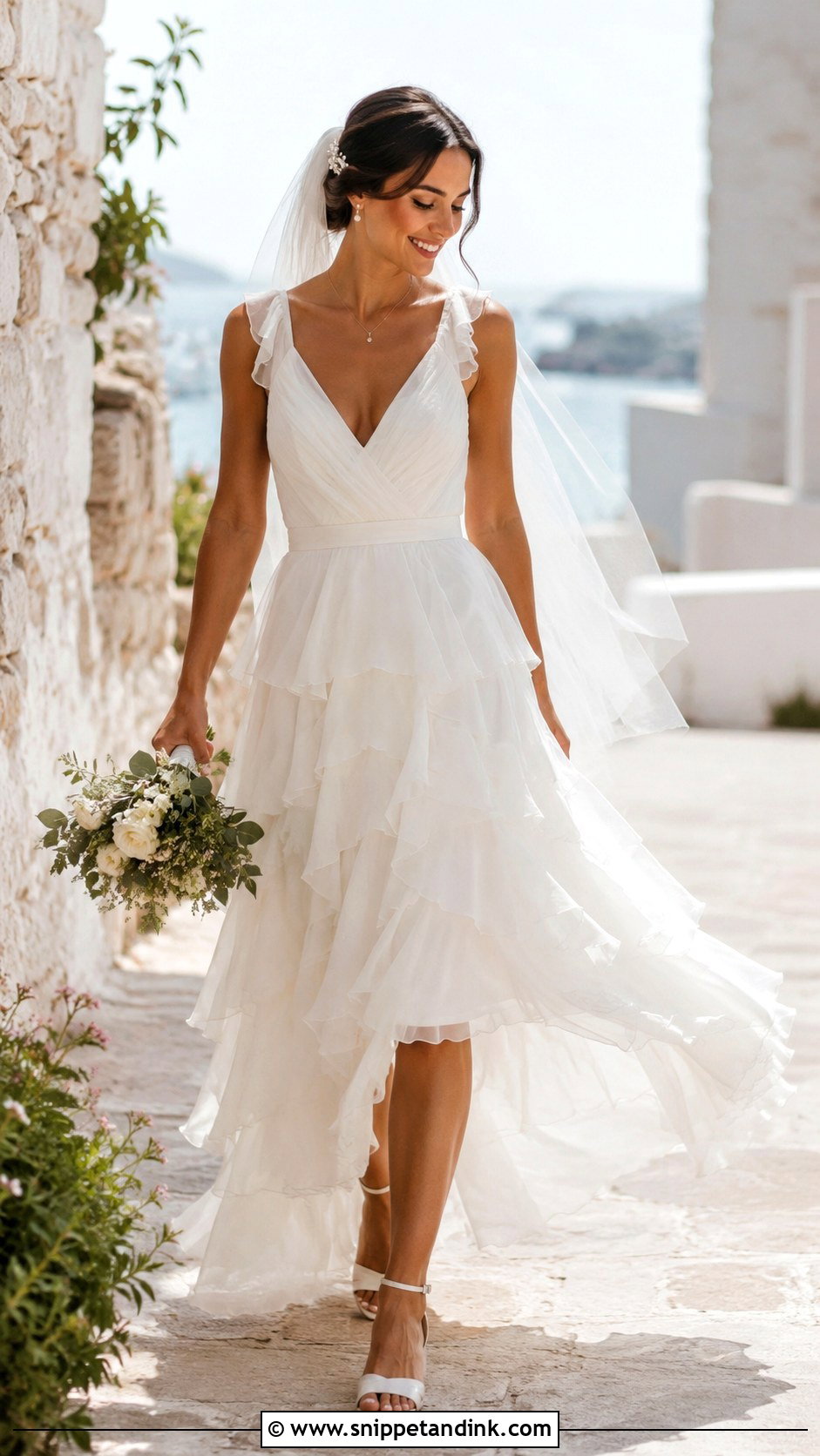 Chiffon Ruffled Wedding Dress - Snippet and Ink - 20 Ruffled Wedding Dress Ideas