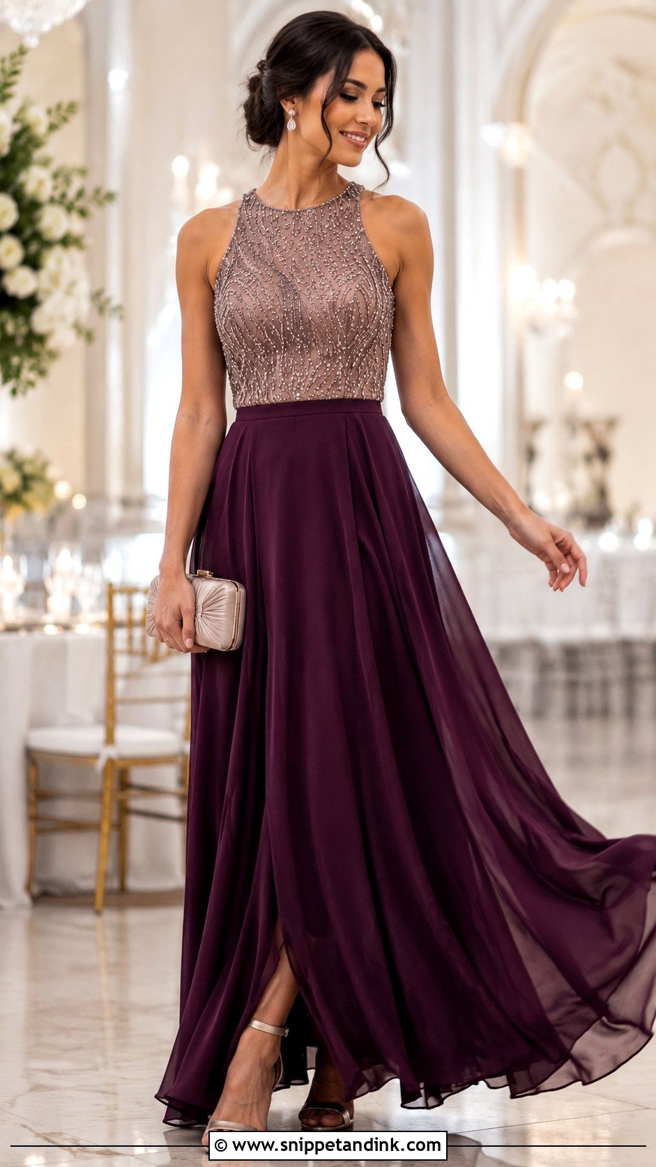 Chiffon Skirt And Beaded Top For Wedding - Snippet and Ink - 25 Skirt and Top for Wedding Ideas