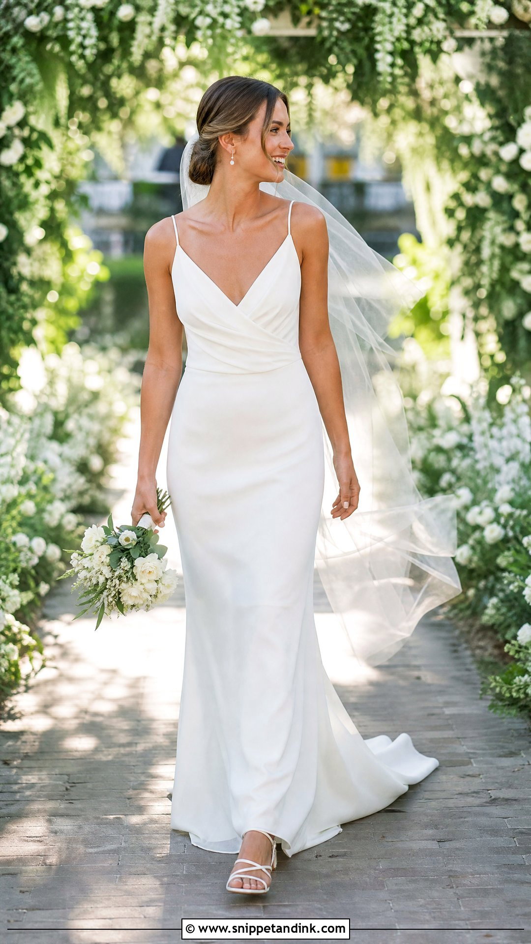 Chiffon Straight Wedding Gown - Snippet and Ink - 20 Straight Wedding Gown Ideas