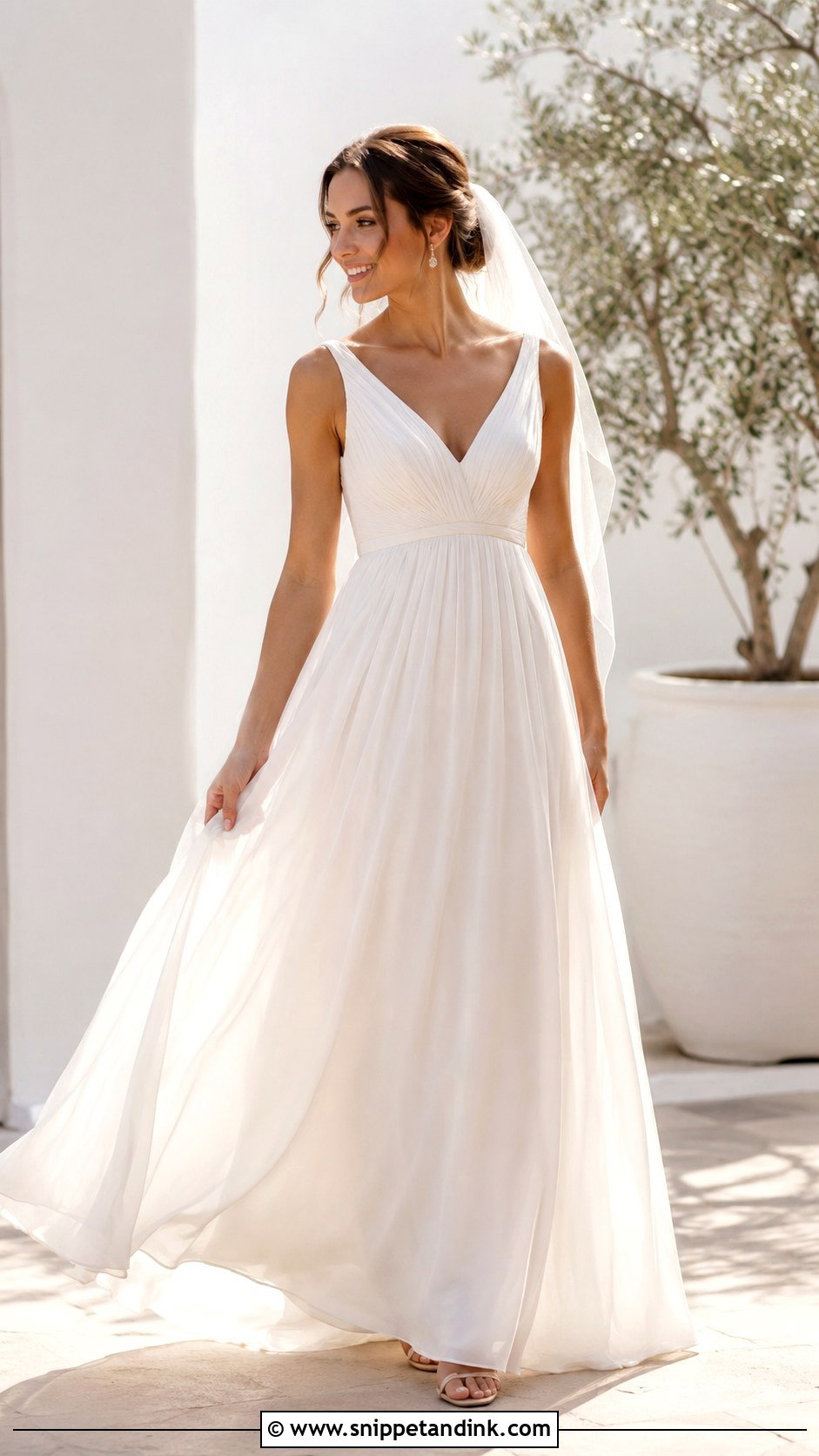 Chiffon Strapless Wedding Dress - Snippet and Ink - 30 Chiffon Wedding Dress Ideas