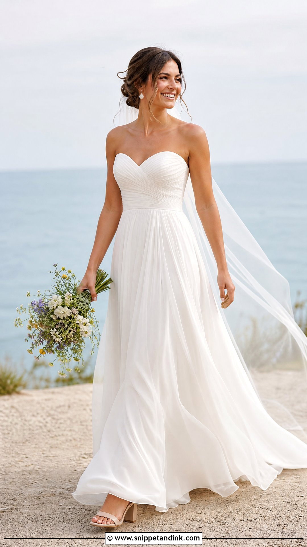 Chiffon Sweetheart Neckline A Line Wedding Dress - Snippet and Ink - 20 Sweet Heart Neckline Wedding Dress Aline Ideas