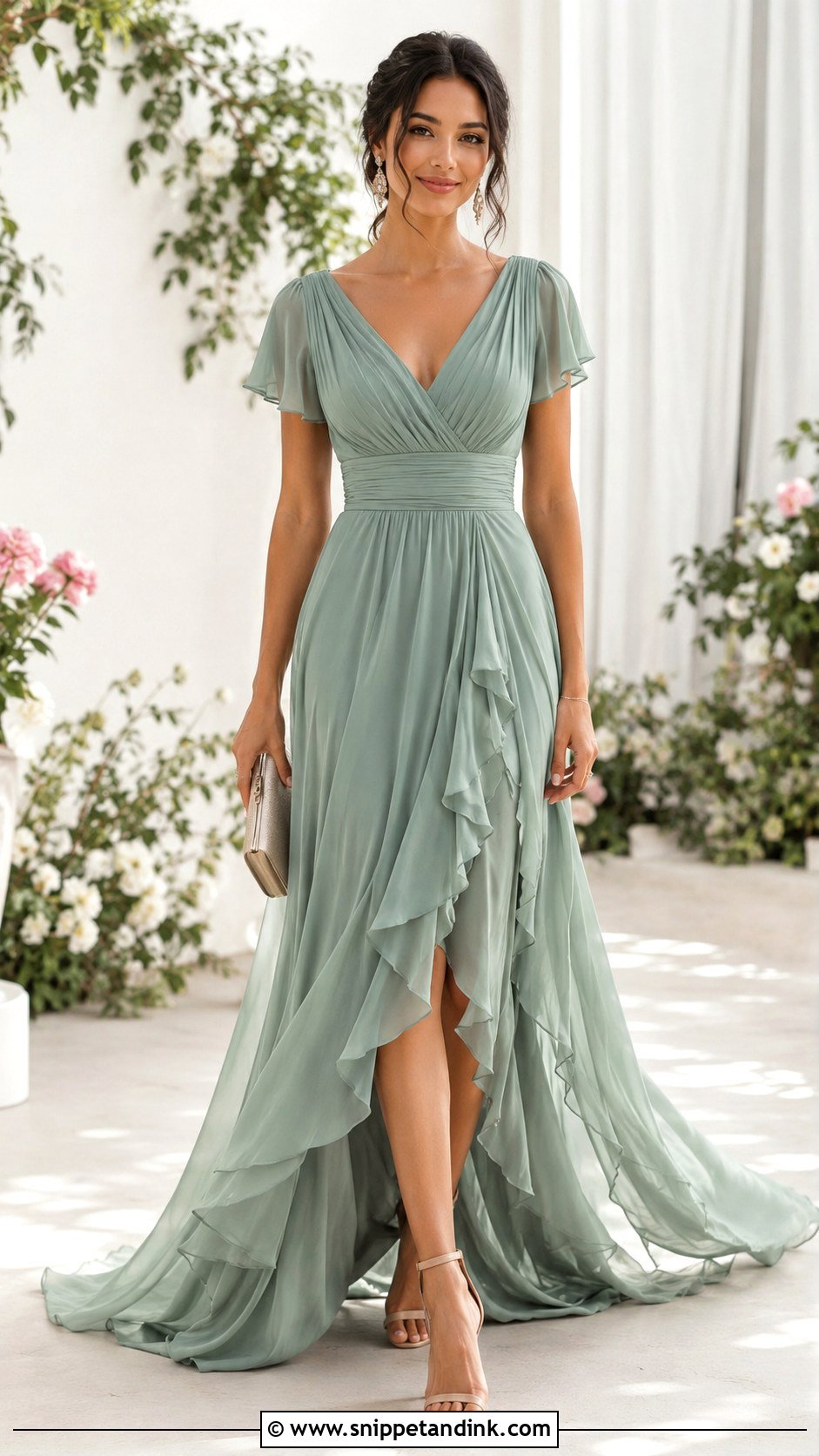 Chiffon Tail Gown Outfit - Snippet and Ink - 25 Tail Gown Ideas