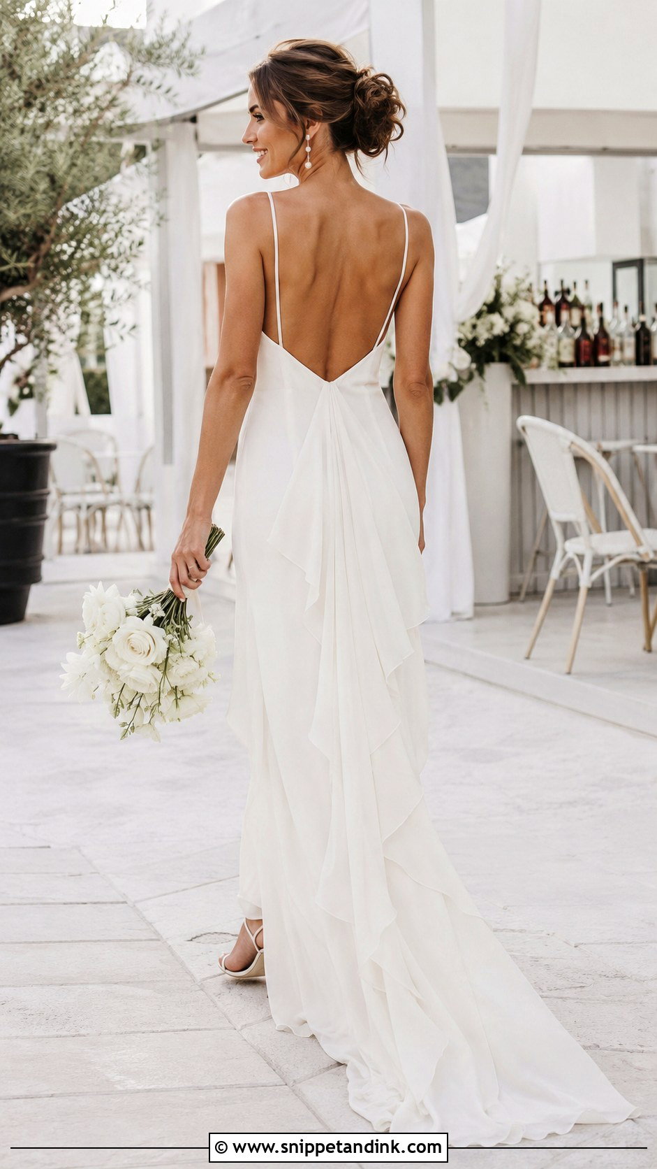 Chiffon Waterfall Wedding Dress Bustle - Snippet and Ink - 20 DIY Wedding Dress Bustle Ideas