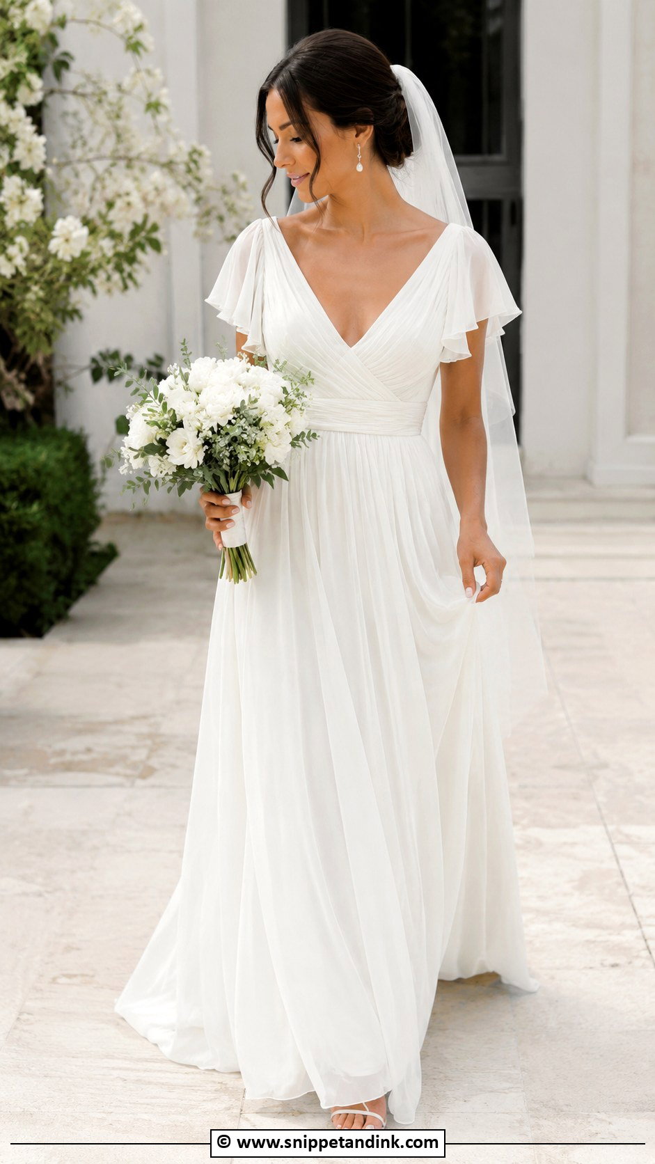 Chiffon Wedding Dress - Snippet and Ink - 30 Romantic Wedding Dress Ideas