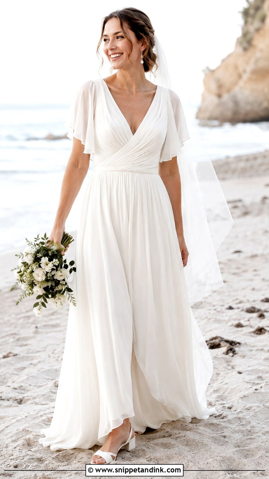 Chiffon Wedding Dress - Snippet and Ink - 25 Soft Romantic Wedding Dress Ideas