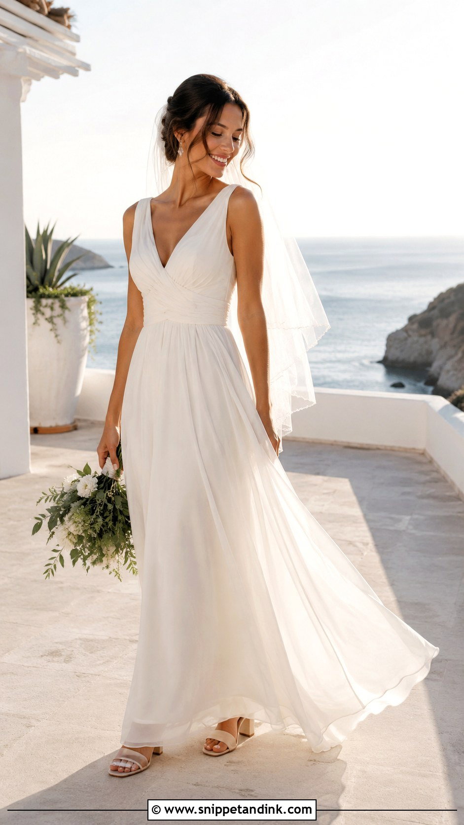 Chiffon Wedding Dress - Snippet and Ink - 30 Best Wedding Dresses