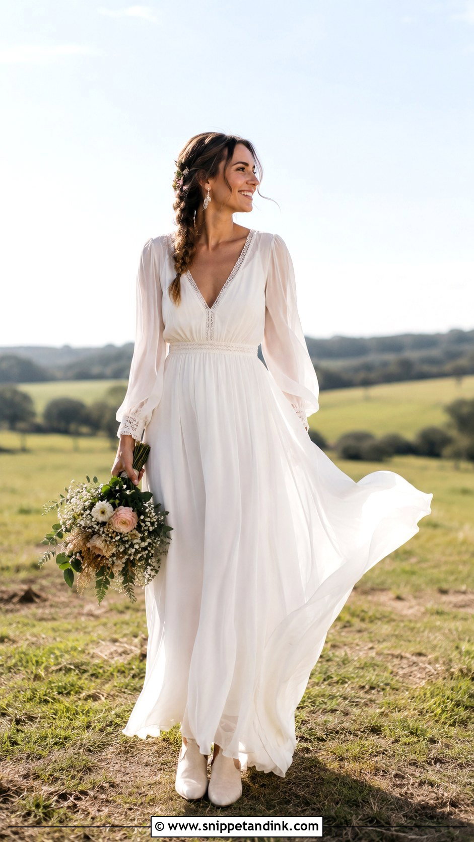 Chiffon Wedding Dress - Snippet and Ink - 25 Country Style Wedding Dresses