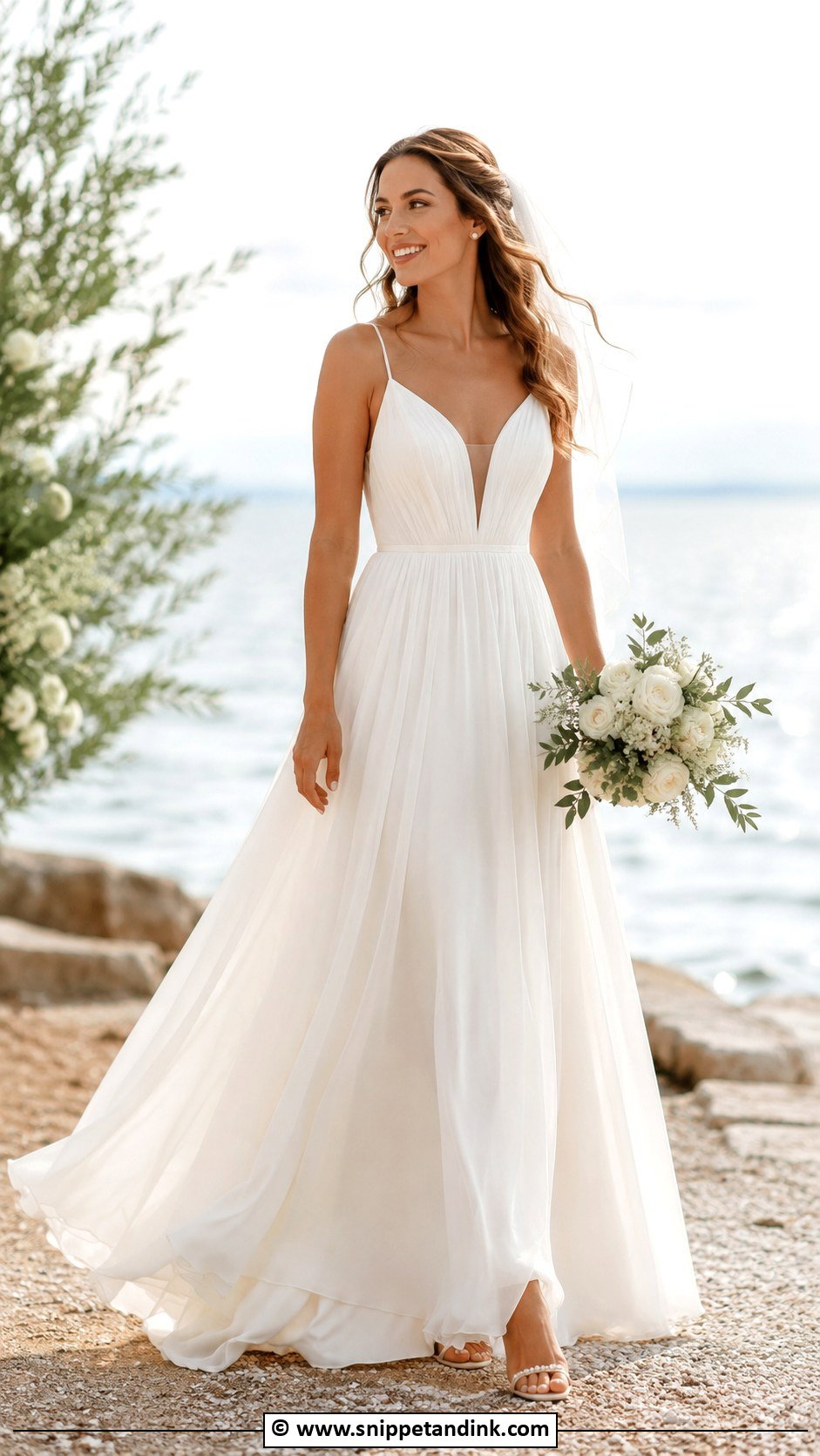 Chiffon Wedding Dress - Snippet and Ink - 35 Timeless Wedding Dress Ideas