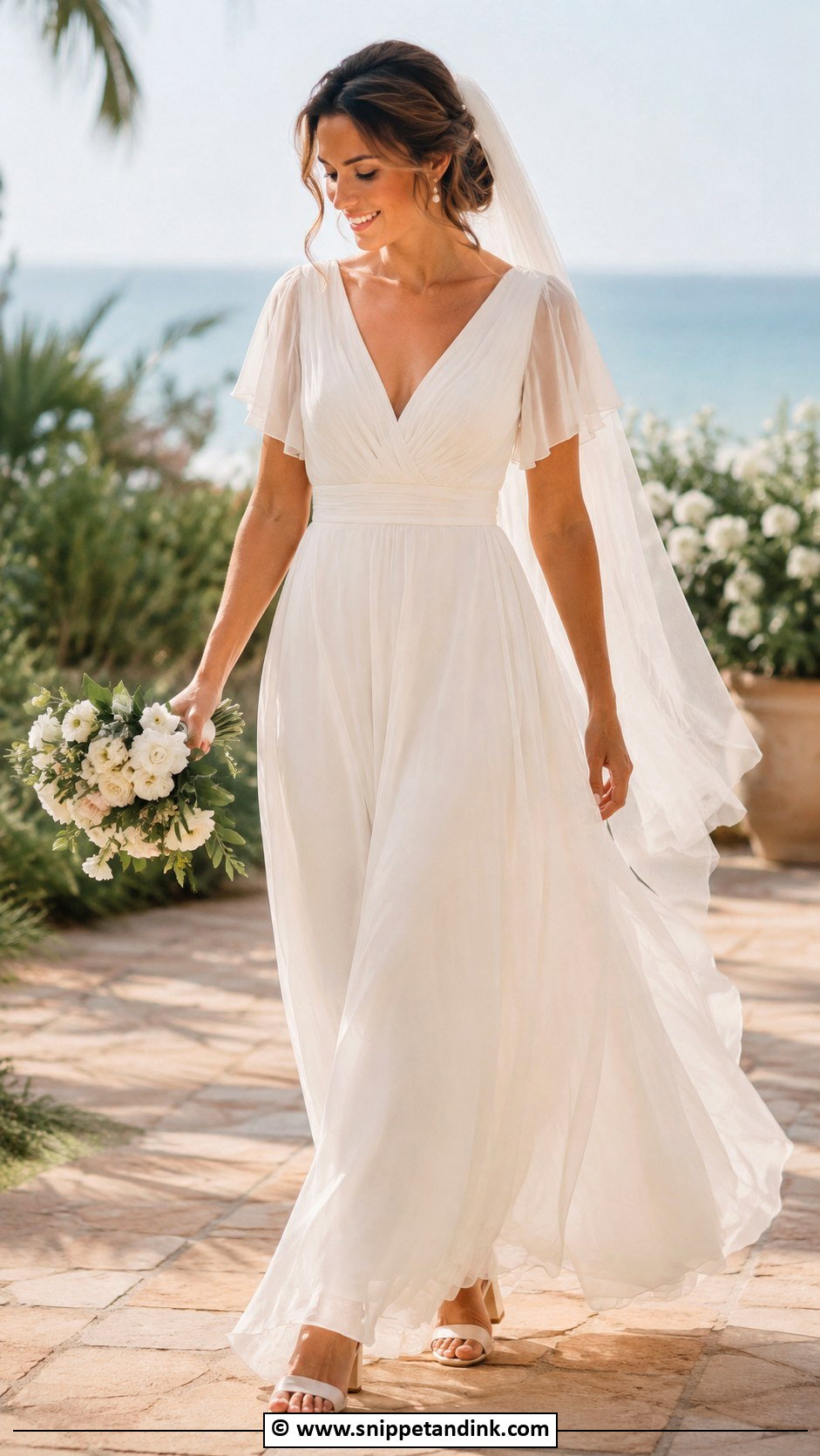 Chiffon Wedding Dress - Snippet and Ink - 35 Wedding Dress Ideas