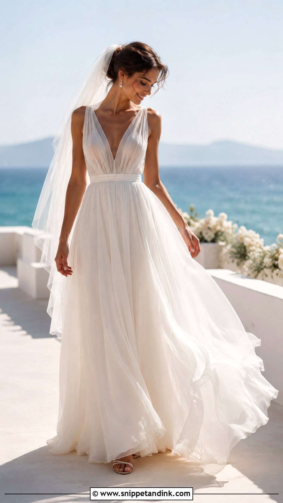 Chiffon Wedding Dress - Snippet and Ink - 25 Classic Wedding Dresses