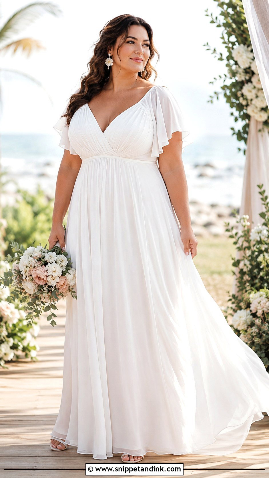 Chiffon Wedding Dress For Curvy Brides - Snippet and Ink - 30 Wedding Dresses for Curvy Brides