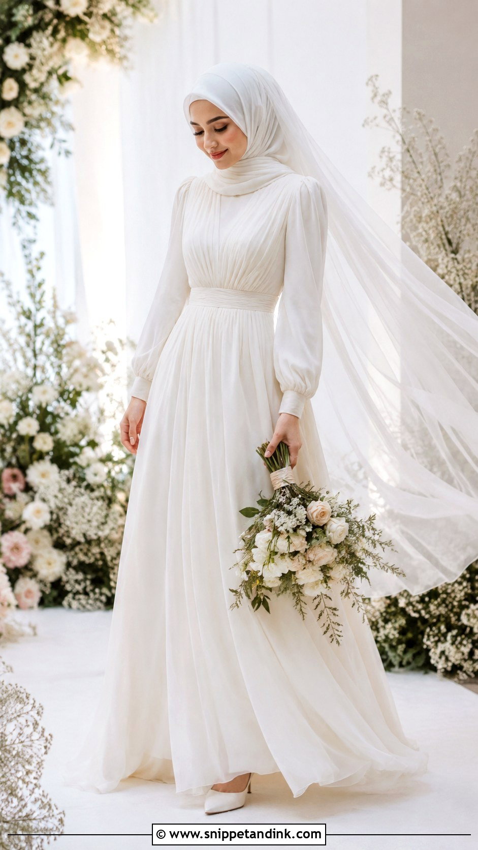 Chiffon Wedding Dress Hijab - Snippet and Ink - 35 Wedding Dress Hijab Ideas