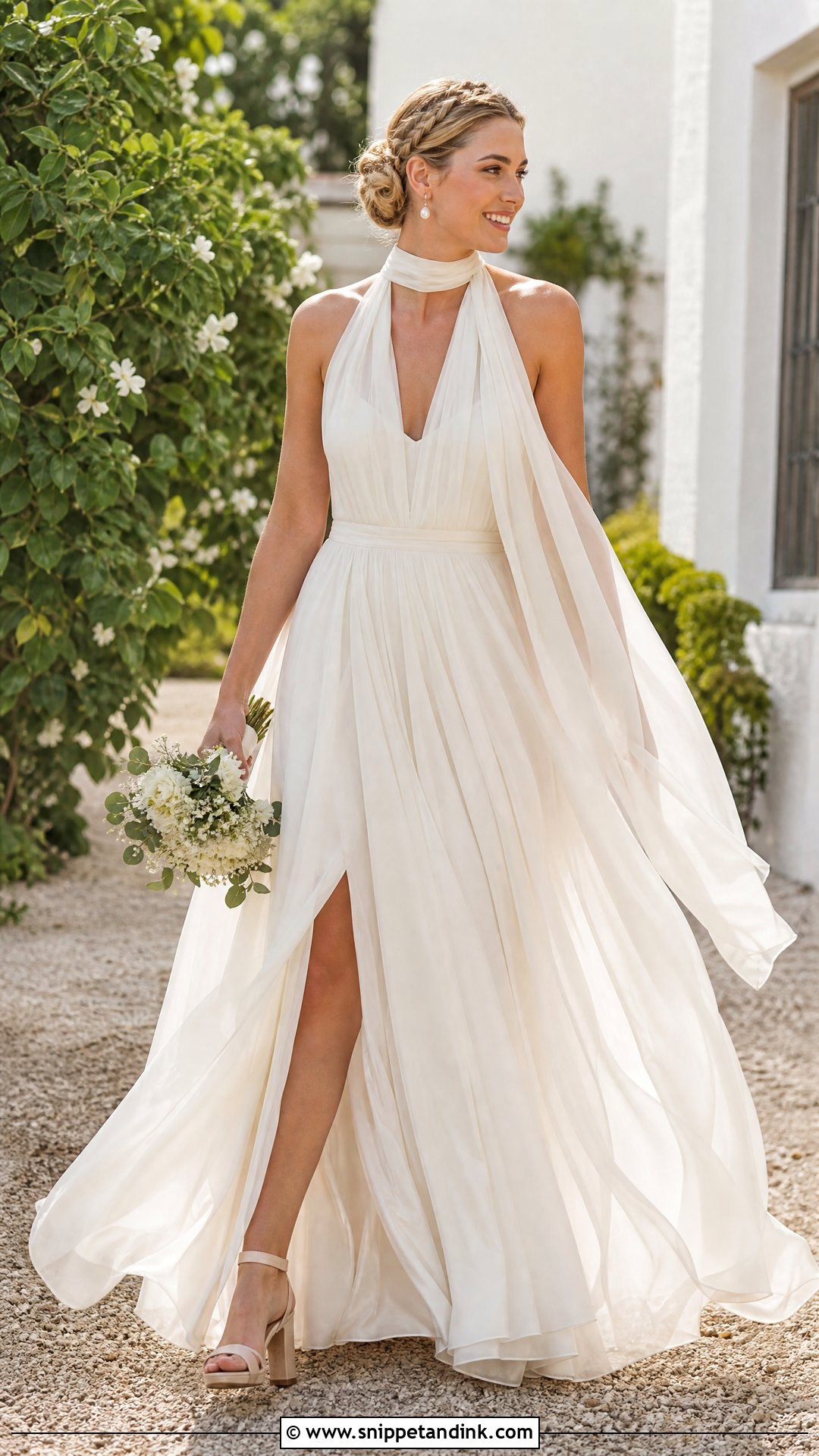 Chiffon Wedding Dress With Neck Scarf - Snippet and Ink - 25 Wedding Dress with Neck Scarf Ideas