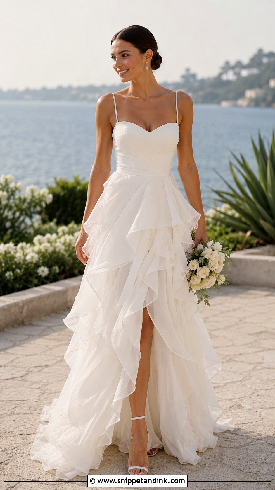 Chiffon Wedding Dress With Ruffle Skirt - Snippet and Ink - 30 Chiffon Wedding Dress Ideas