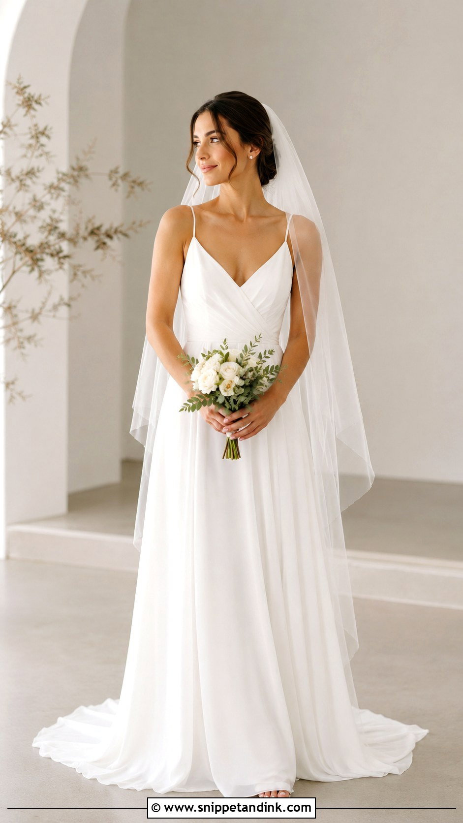 Chiffon Wedding Dress With Spaghetti Straps - Snippet and Ink - 30 Chiffon Wedding Dress Ideas