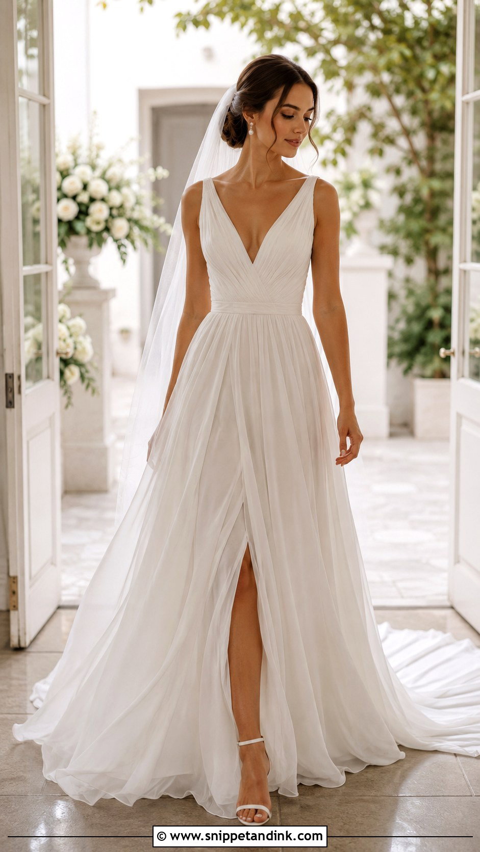 Chiffon Wedding Dress With Train - Snippet and Ink - 30 Chiffon Wedding Dress Ideas