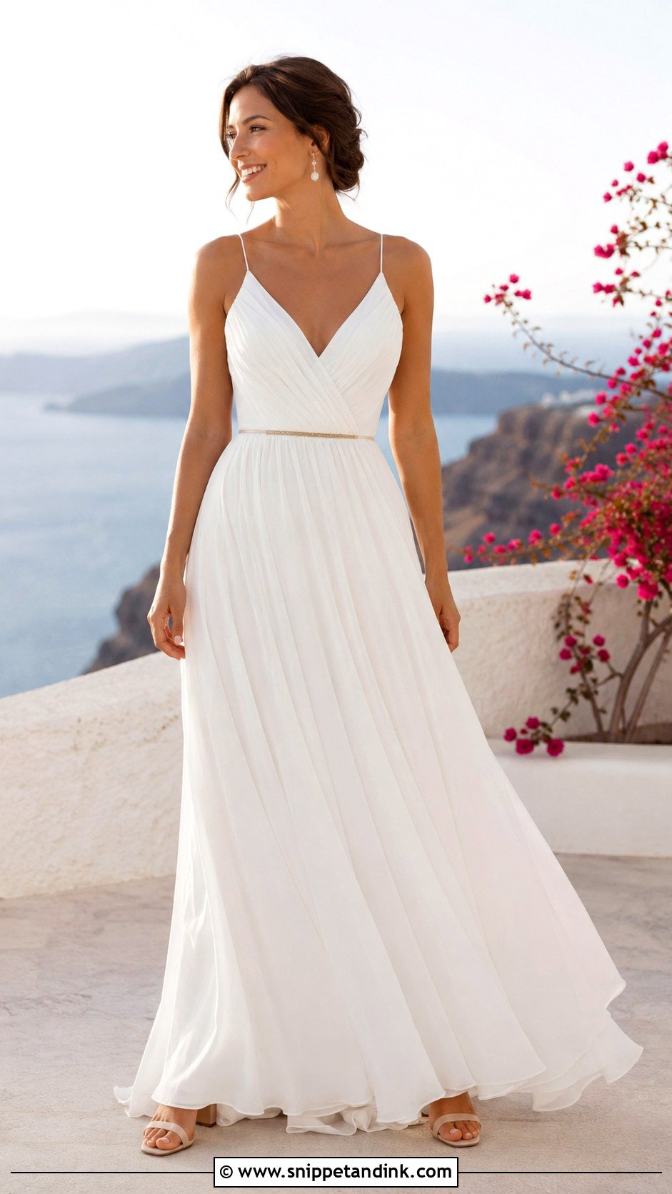 Chiffon Wedding Dress With Wrap Bodice - Snippet and Ink - 30 Chiffon Wedding Dress Ideas