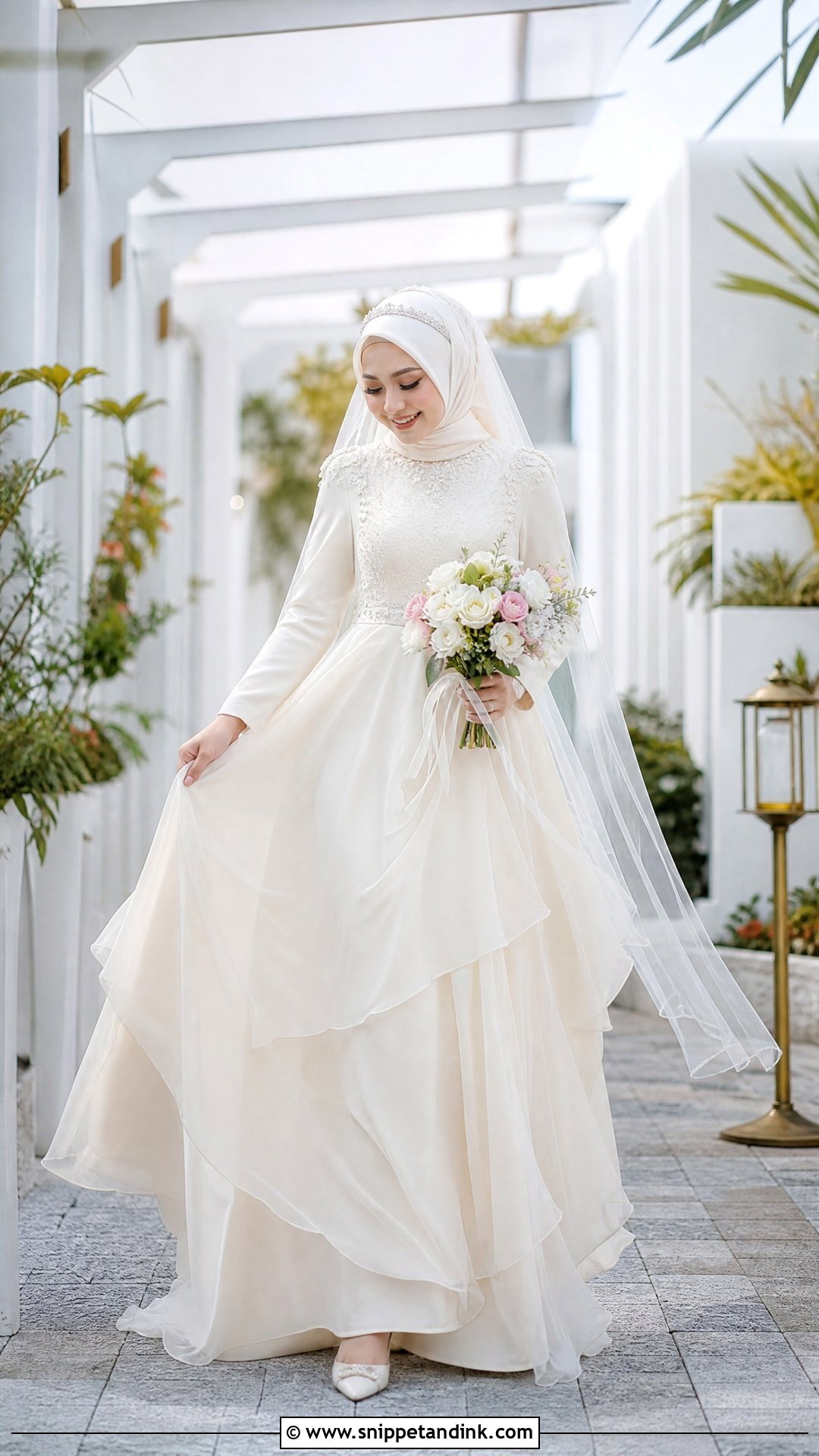 Chiffon Wedding Gown Hijab - Snippet and Ink - 25 Wedding Gown Hijab Ideas