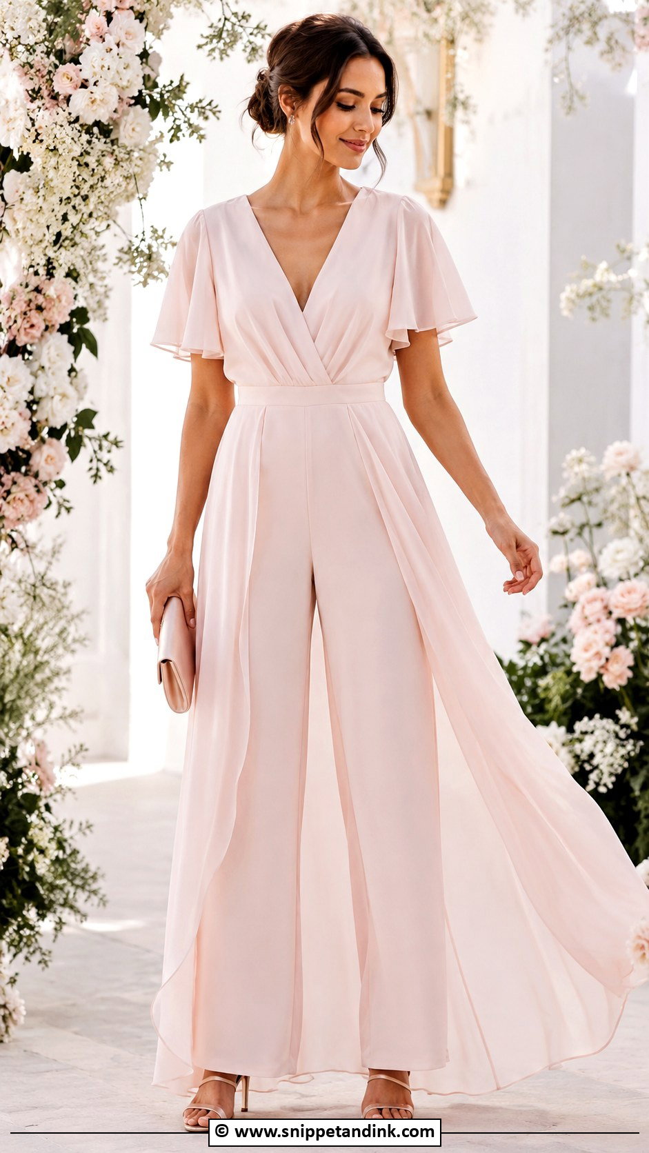 Chiffon Wedding Jumpsuit - Snippet and Ink - 30 Wedding Jumpsuit Ideas