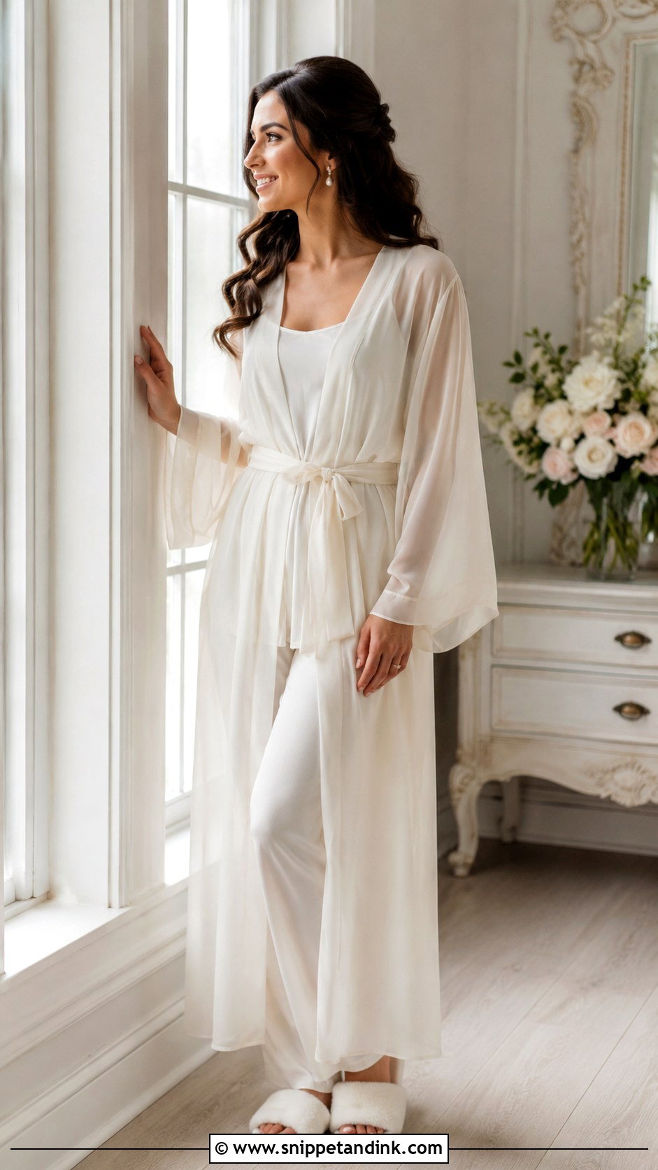 Chiffon Wedding Robe - Snippet and Ink - 30 Wedding Robe Ideas