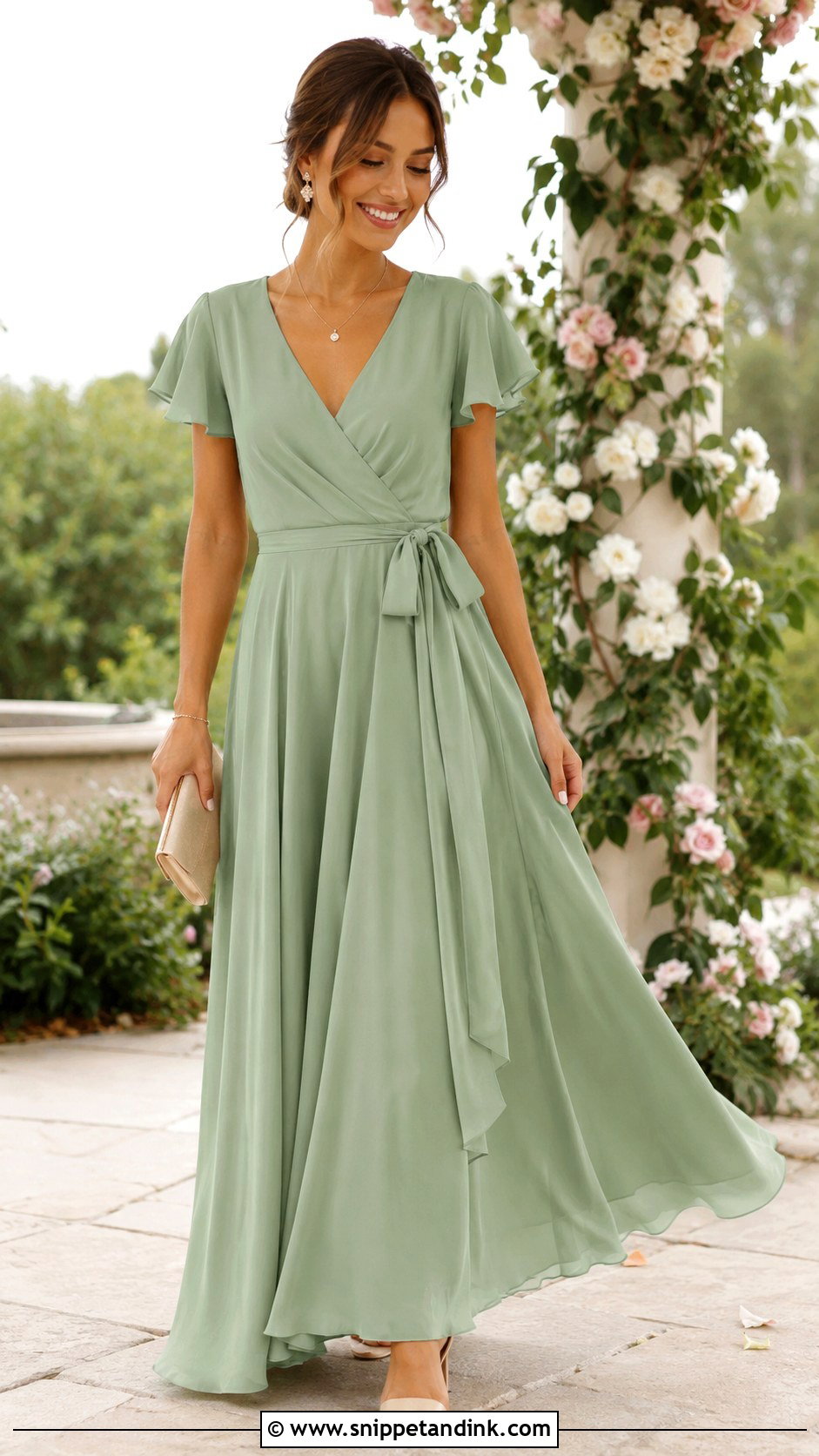 Chiffon Wrap Matron of Honor Dress - Snippet and Ink - 20 Matron of Honor Ideas