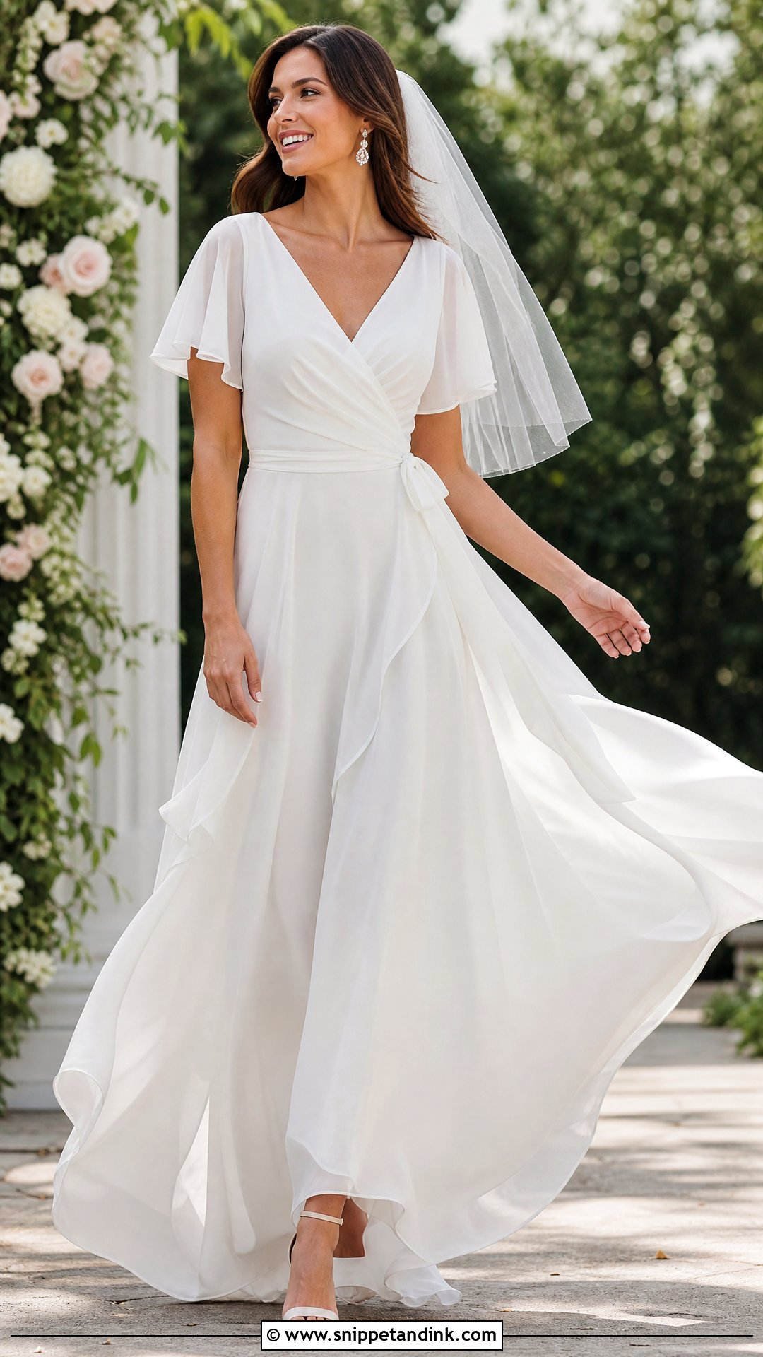 Chiffon Wrap Wedding Dress - Snippet and Ink - 20 Wrap Wedding Dress Ideas