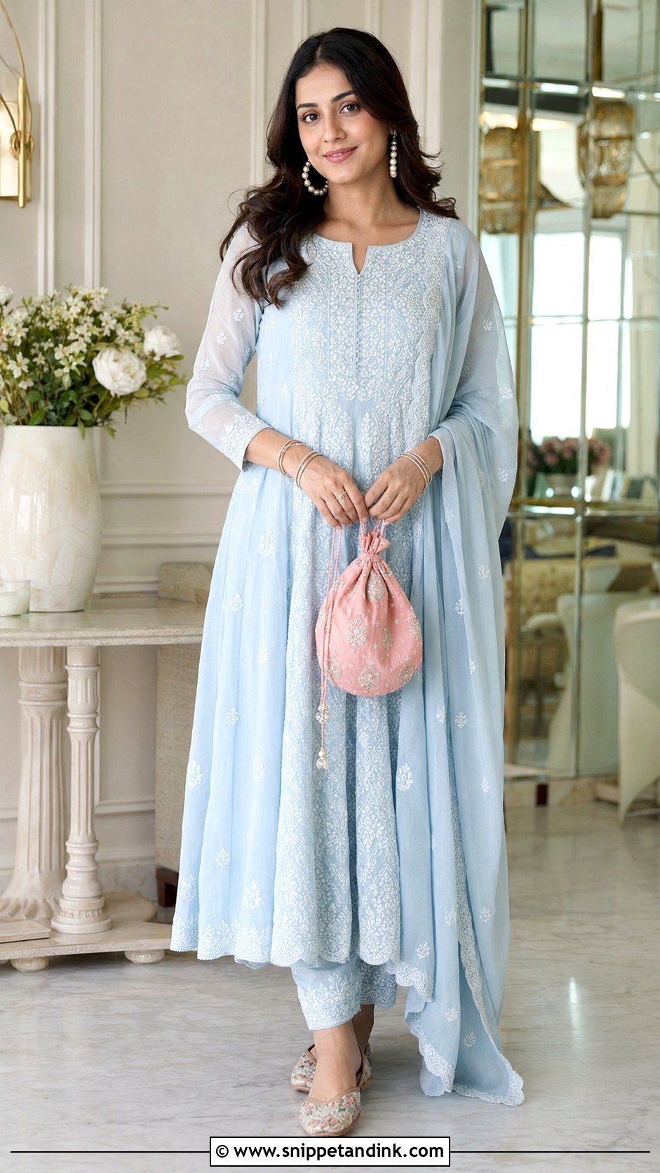 Chikankari Anarkali for Brothers Pre Wedding Function - Snippet and Ink - 20 Brothers Marriage Outfit for Sister Ideas