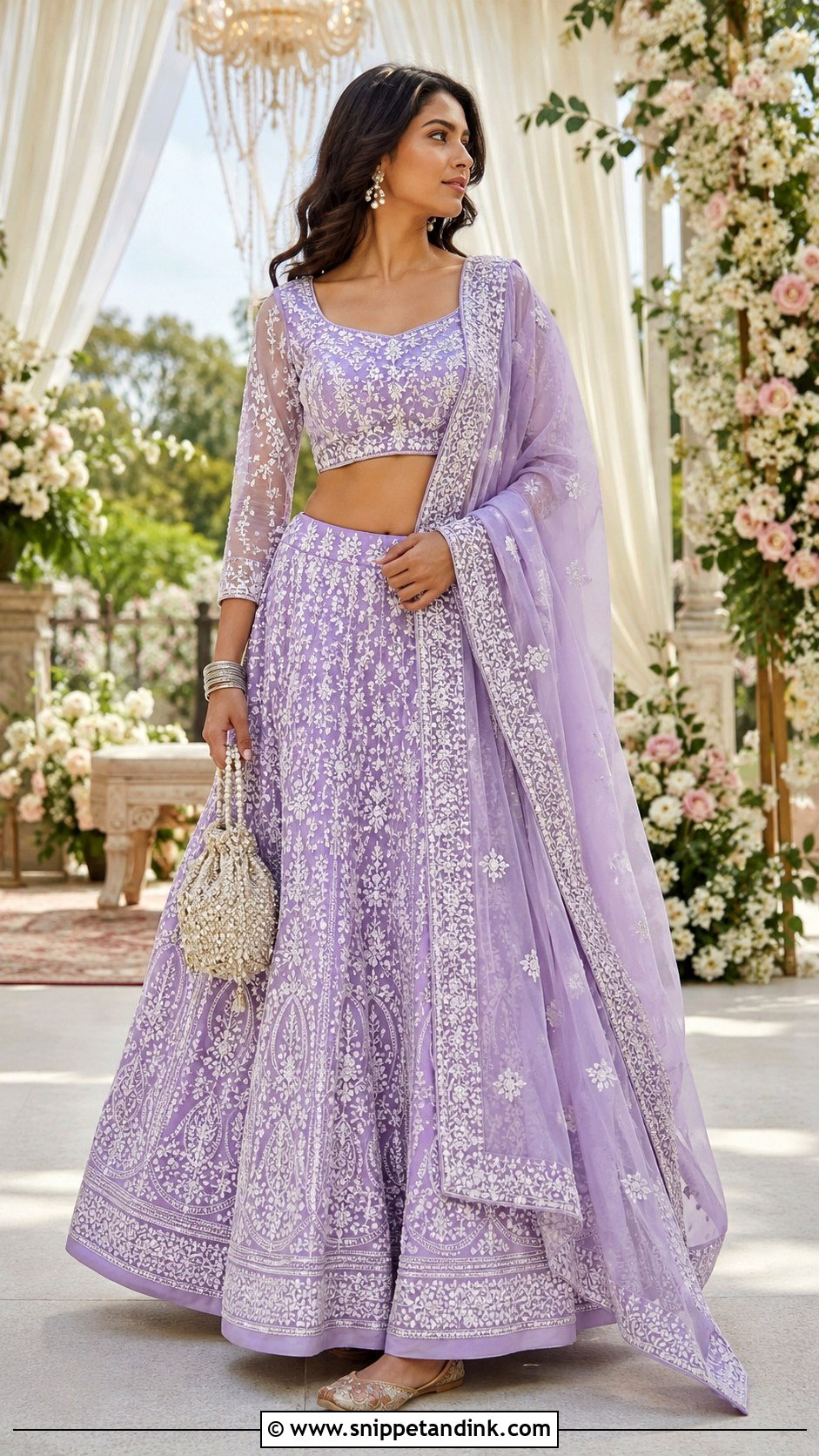 Chikankari Desi Lehenga Outfit for Wedding - Snippet and Ink - 20 Desi Outfits for Wedding