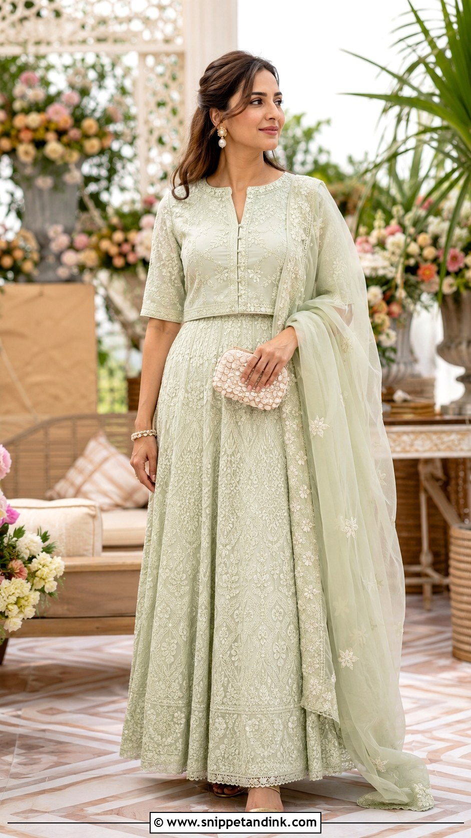 Chikankari Indian Skirt Top Wedding Outfit - Snippet and Ink - 20 Indian Skirt Top Wedding Outfit Ideas