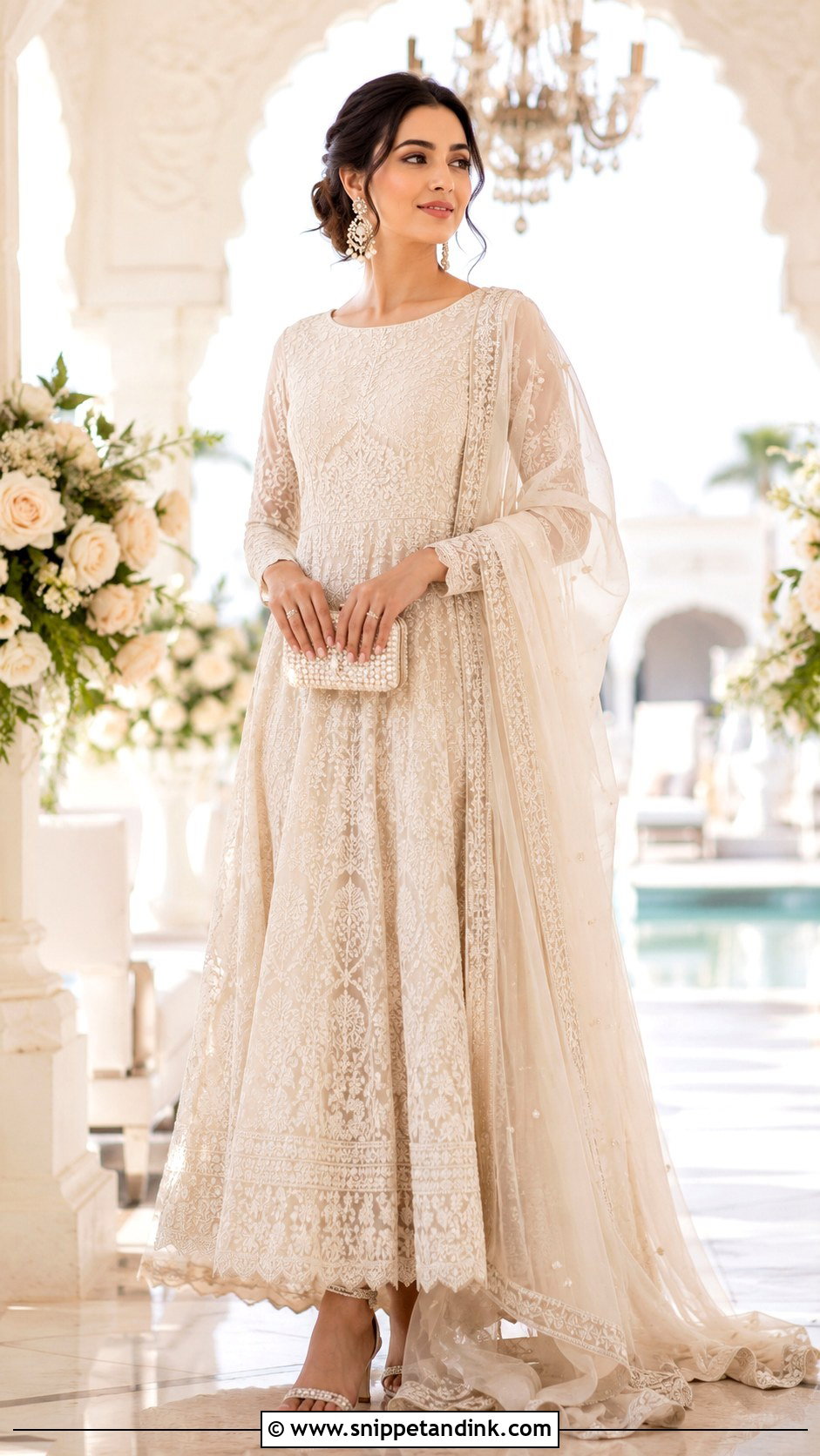 Chikankari Indian Wedding Gown - Snippet and Ink - 30 Indian Wedding Gowns