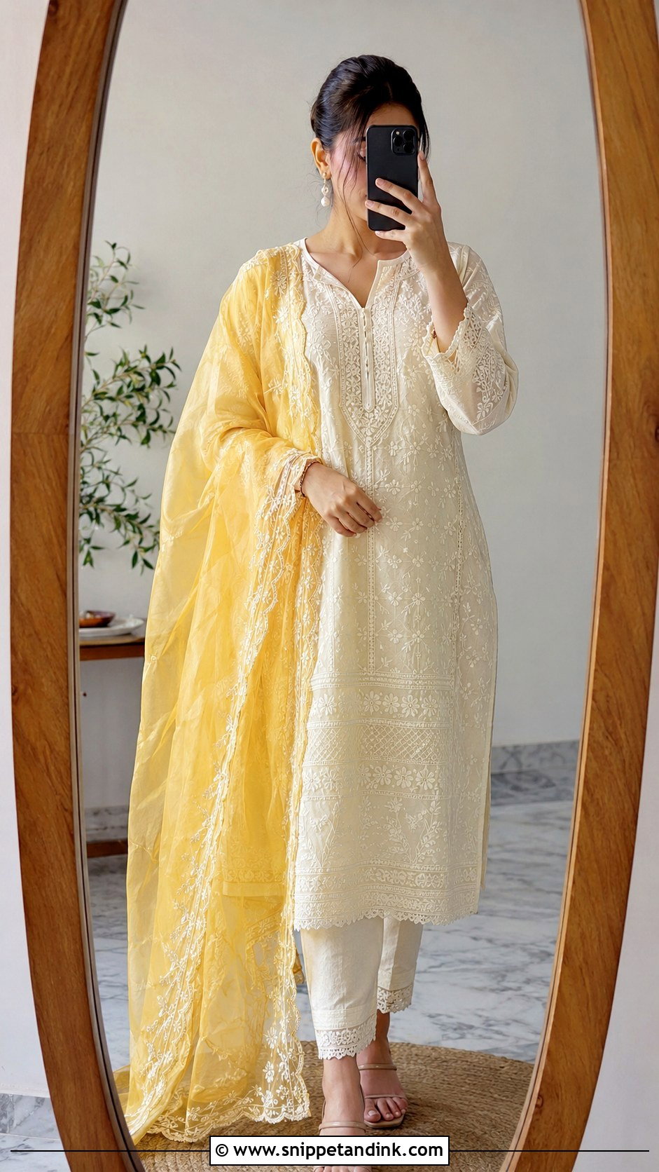 Chikankari Kurta Haldi Outfit - Snippet and Ink - 25 Wedding Haldi Outfit Ideas