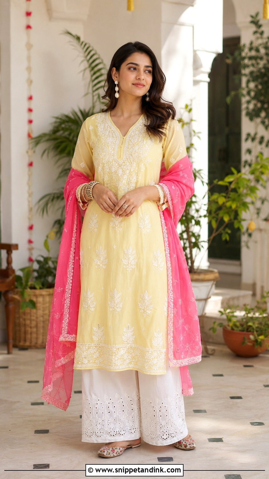 Chikankari Kurta Set For Mehndi Function - Snippet and Ink - 25 Dress for Mehndi Function Ideas