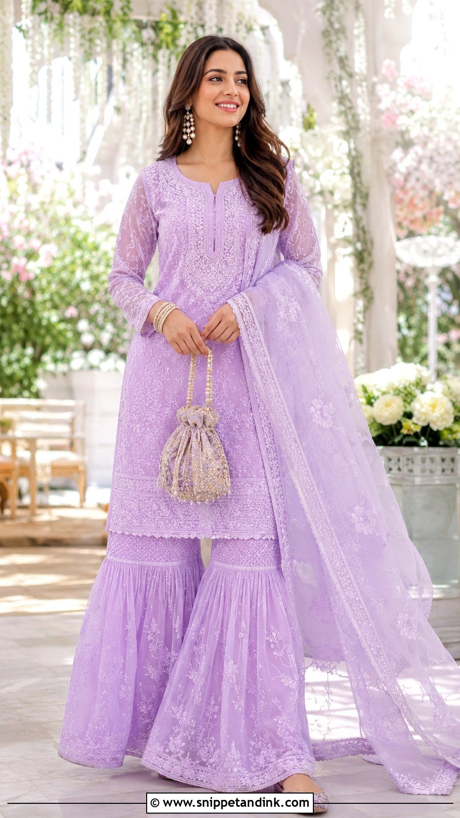 Chikankari Kurta Set Shadi Dress - Snippet and Ink - 20 Indian Shadi Dresses