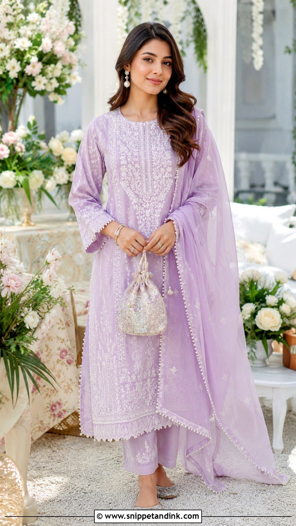 Chikankari Kurti With Straight Pants - Snippet and Ink - 20 Latest Kurti Designs for Wedding