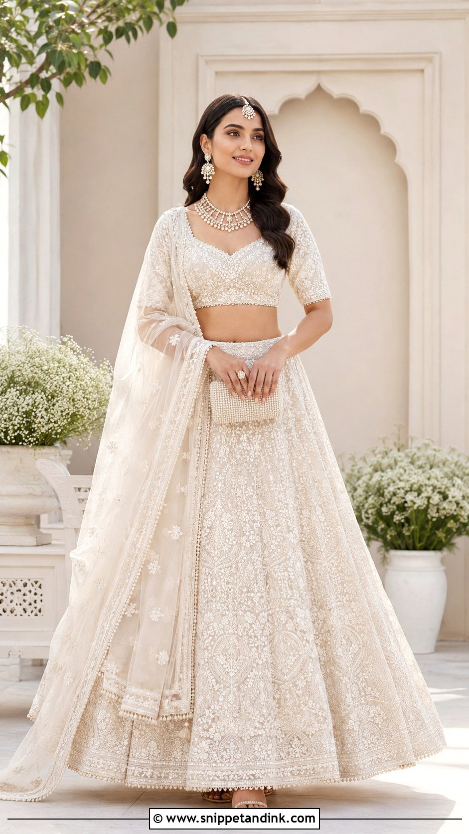 Chikankari Lehenga - Snippet and Ink - 25 Indian Wedding Dresses for Women