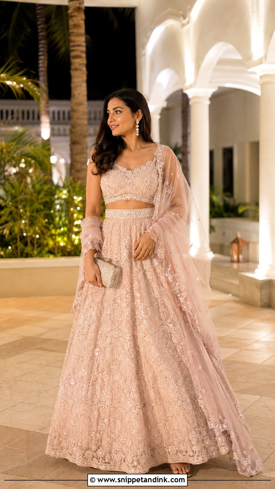 Chikankari Lehenga Cocktail Dress - Snippet and Ink - 30 Indian Wedding Cocktail Dress Ideas